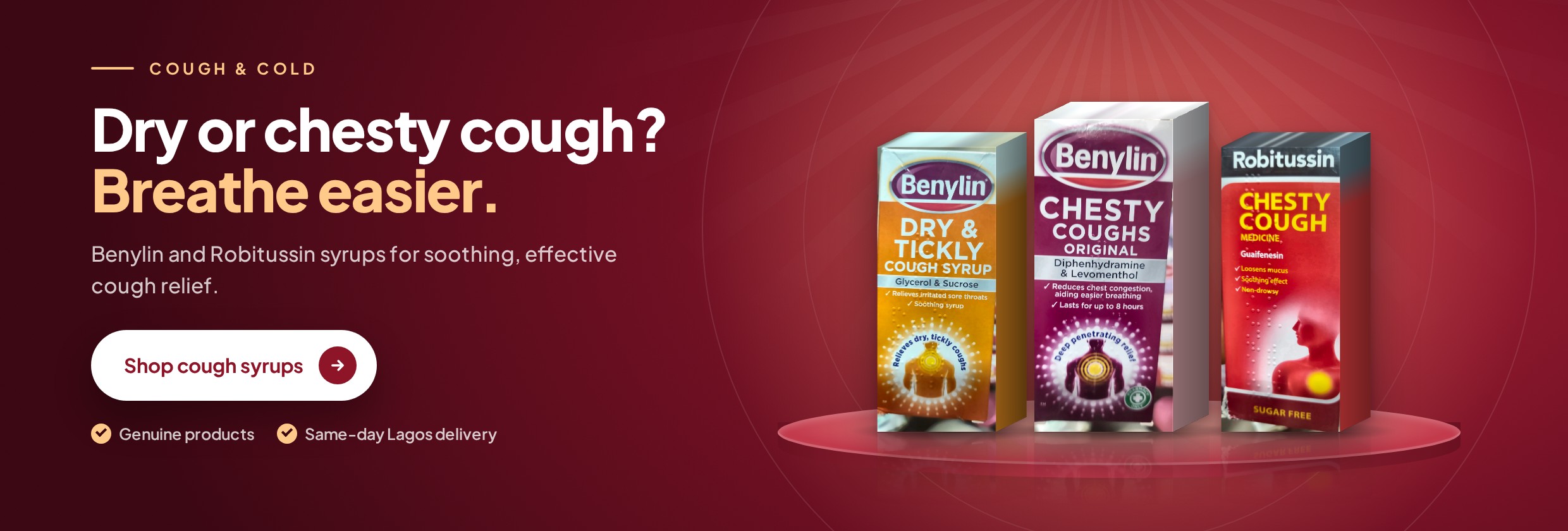 Dry or chesty cough? Benylin and Robitussin syrups for soothing, effective cough relief. Shop cough syrups.