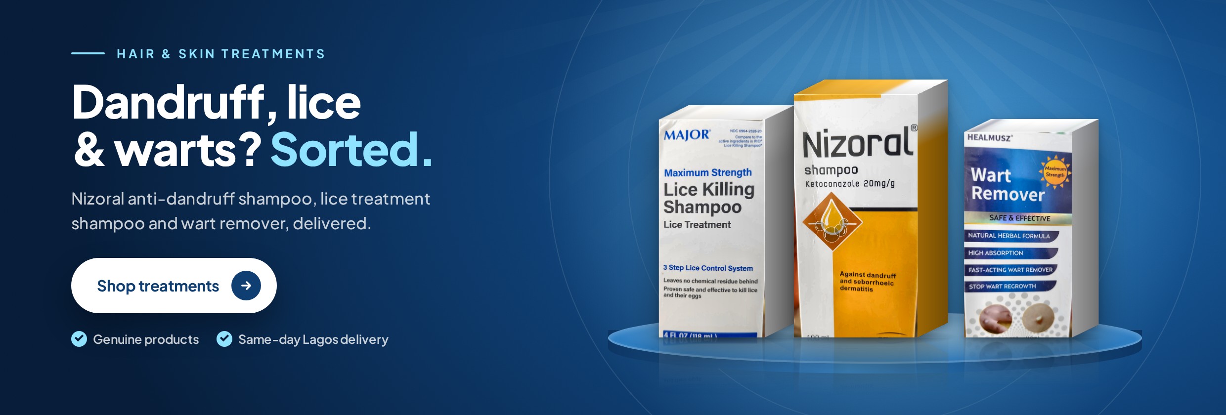 Dandruff, lice and warts sorted: Nizoral anti-dandruff shampoo, lice treatment and wart remover. Shop hair and skin treatments.